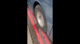 Coach tyres deflated as protesters block vehicle set to transport asylum seekers from London hotel to Bibby Stockholm