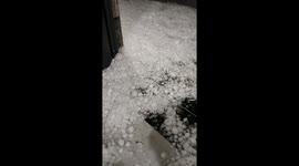 Massive hail accumulation in Shijiazhuang: aftermath of April 26 rainstorm
