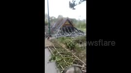 Fierce winds topple trees and buildings in southwestern China