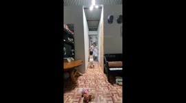 Two-year-old Jean Alexa climbs wall with sibling: impressive skills