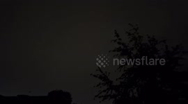 Intense lightning storm illuminates sky over south London