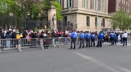 USA: Rally for Palestine outside Columbia University’s gate in New York