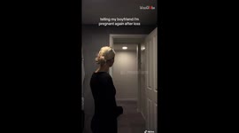 Expectant mom's emotional announcement of a baby leaves her boyfriend in awe