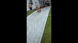 Little girl's redneck water slide dream turns into a sobfest