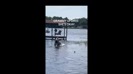 Grammy's reverse adventure: Florida lake mishap caught on camera