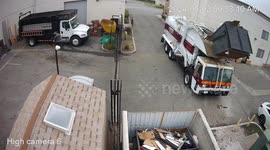 Garbage collector baffled as ENTIRE BIN falls into pickup truck in California