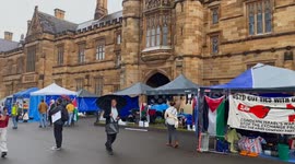 Palestine activists set up tent city at Sydney University, Australia