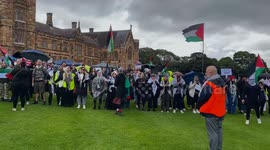 Tense scenes at the University of Sydney between pro-Palestine and pro-Israel side, Sydney, Australia