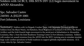 USA: Soldiers with 1st BCT, 10th MTN DIV (LI) begin movement to APOD Alexandria B-Roll