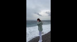 Wave chase gone wrong: lucky escape in Monaco beach