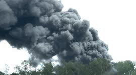 Germany: Toxic Plume Of Smoke Billows From Fire At Factory In Berlin-Lichterfelde