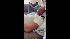 Waking up to fear: partner pranked with Nun mask