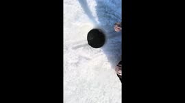I thought I caught a new state or world record fish while ice fishing in Grafton Massachusetts. This was one of those days where your heart is pumping a mile a minute!  After about 10 min of fighting what felt like a whale , it turned out to be a very lar