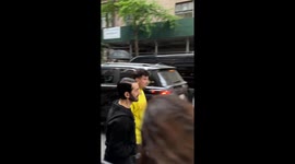 Fashion designer Marc Jacob caught looking relaxed outside The Carlyle hotel NYC before the met Gala