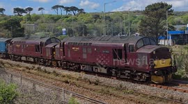 The Spring Cornish Explorer, hauled by two Class 37 Diesel from Dorridge to Penzance