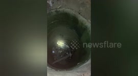A Cow falls into deep well in central India, Both the horns were broken due to falling in a dry well, hard afford rescued