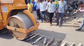 Bulldozer runs over 509 modified silencers to control noise pollution in northern India