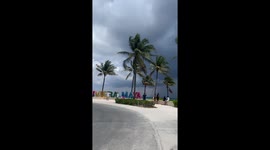 Twin water spouts off Playa del Carmen coast