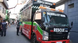 Local government deploys mobile showers amid heat wave and water shortage in the Philippines