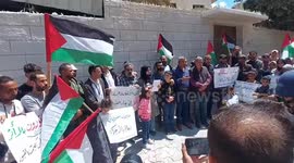Palestine: Protest in front of the Red Cross headquarters in Gaza City for the families of the prisoners