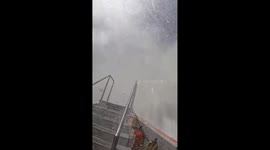 Tourists' Boat Goes Directly Into a Waterfall