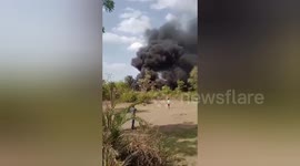 Massive fire erupts in carbide factory; ominous dark smoke covers area on central India
