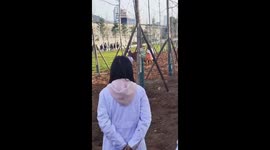 Chinese students dragged by bull in outdoor class