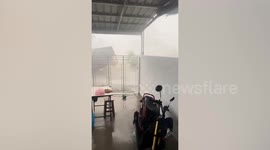 Storm tears off tin roofs in northern Thailand