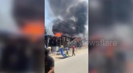 India: Massive fire breaks out at roadside hotel and wood depot