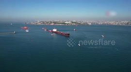 Vessel from Ukraine grounded in Türkiye's Bosphorus Strait