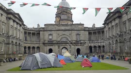 Dozens of pro-Palestine student activists erect tents and occupy Edinburgh University campus