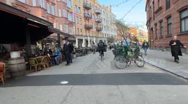 A walk through the Eurovision Street towards the Eurovision Village in Malmö, Sweden.