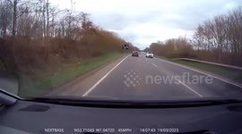 Leicestershire motorists left stunned by dramatic collision and near miss