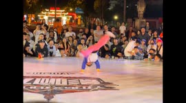 Cute boy cries while impressing audiences with captivating street dance