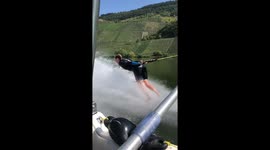 Face plant! Water skiing fail ends in pain