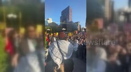 USA: Crowd In NYC's Union Square Protests Gaza War