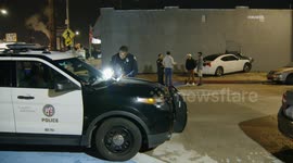 USA: Wilmington Vehicle Vs Structure and Hydrant in Wilmington, LA