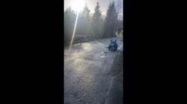 Farm Dog Takes a Ride in RC Tractor