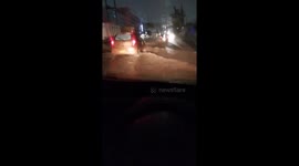 A flooded road at the outskirts of Nairobi