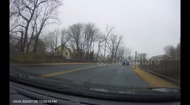 Vehicle Suddenly Crashes Into Guard Rails