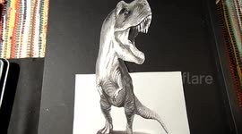 How to draw a 3D T-rex