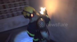 'Hero' firefighter carries burning gas cylinder out of house to extinguish blaze