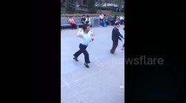 Dance obsessive shows off his ridiculous moves on the street
