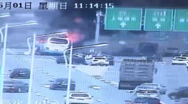 Coach engulfed in flame after crash