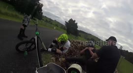 Drift trike racers smash into eachother in NZ