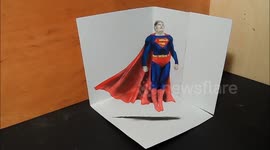 How to draw an optical illusion of Superman levitating