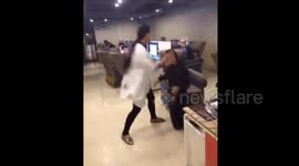Woman beats husband in internet cafe