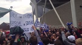 Italian football fans descend on Leicester City ahead of Premier League trophy celebration