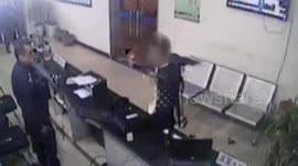 Man smashes computer at police station