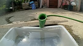 Slow motion Water in hosepipe